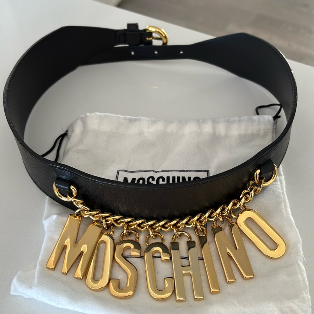 Moschino Belt With Gold Hardware